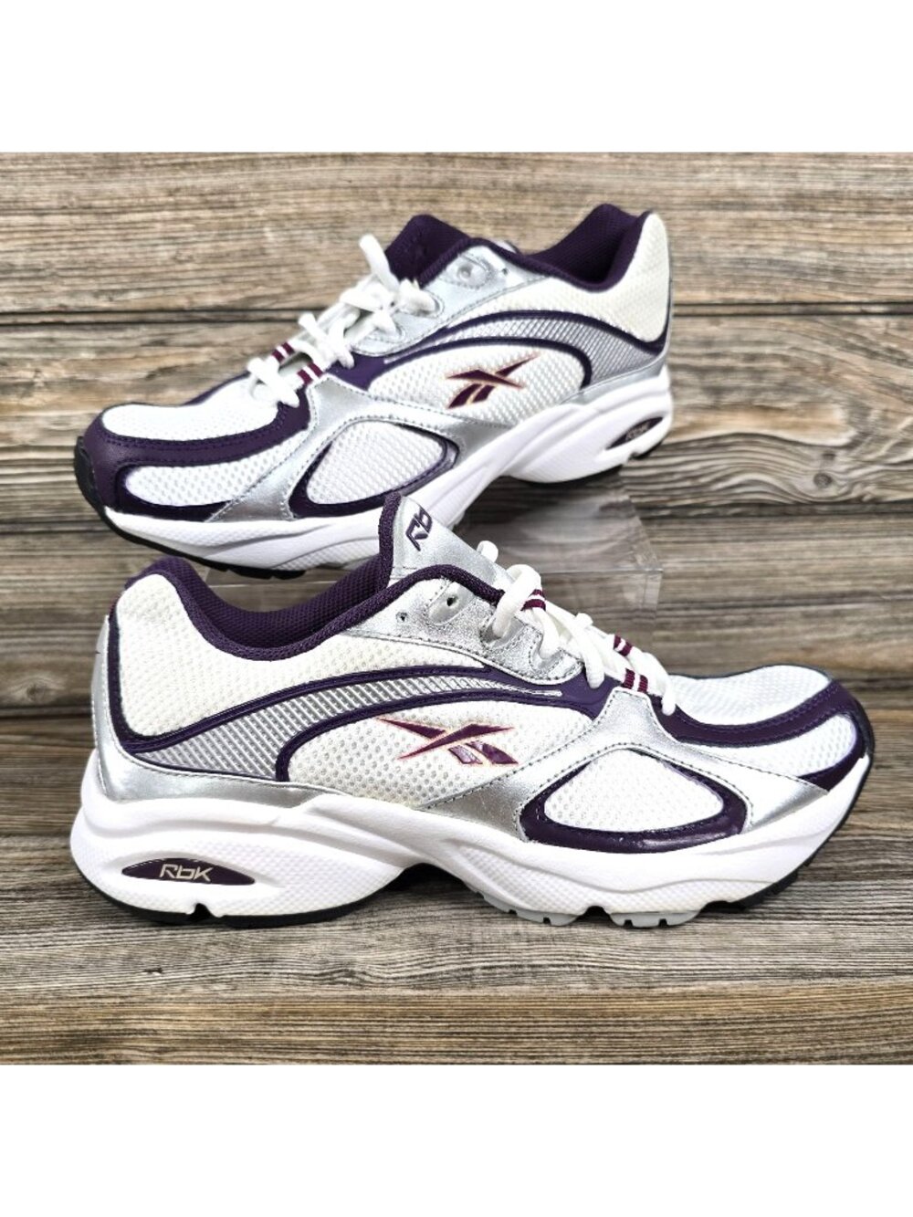 NWT Reebok RBK White/Purple Walking Athletic Shoes Women's Size 8